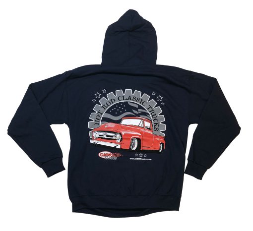 Hoodie - Navy Blue - Red 56 Ford Truck
